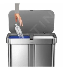 Simplehuman Cubos De Basura - Cubo De Basura Con Apertura Sin Contacto Para Residuos Clasificados, Con Sensor De Voz Y De Movimiento, 58 L, Acero Inoxidable Cepillado ST2036 -Franke Shop 01fce8d9a4a394f395b8305d