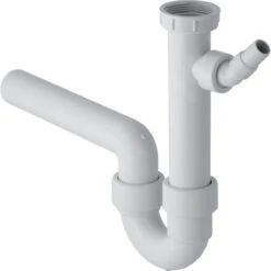 Geberit Accesorios - Sifón De Fregadero, Con Manguera Angular, Salida Horizontal, D 40 Mm 152.711.11.1