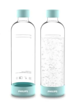 Philips GoZero - Botella Para Máquina Para Hacer Agua Con Gas, 2 Uds, Capacidad De 1 L, Plástico/color Menta ADD911MT/10