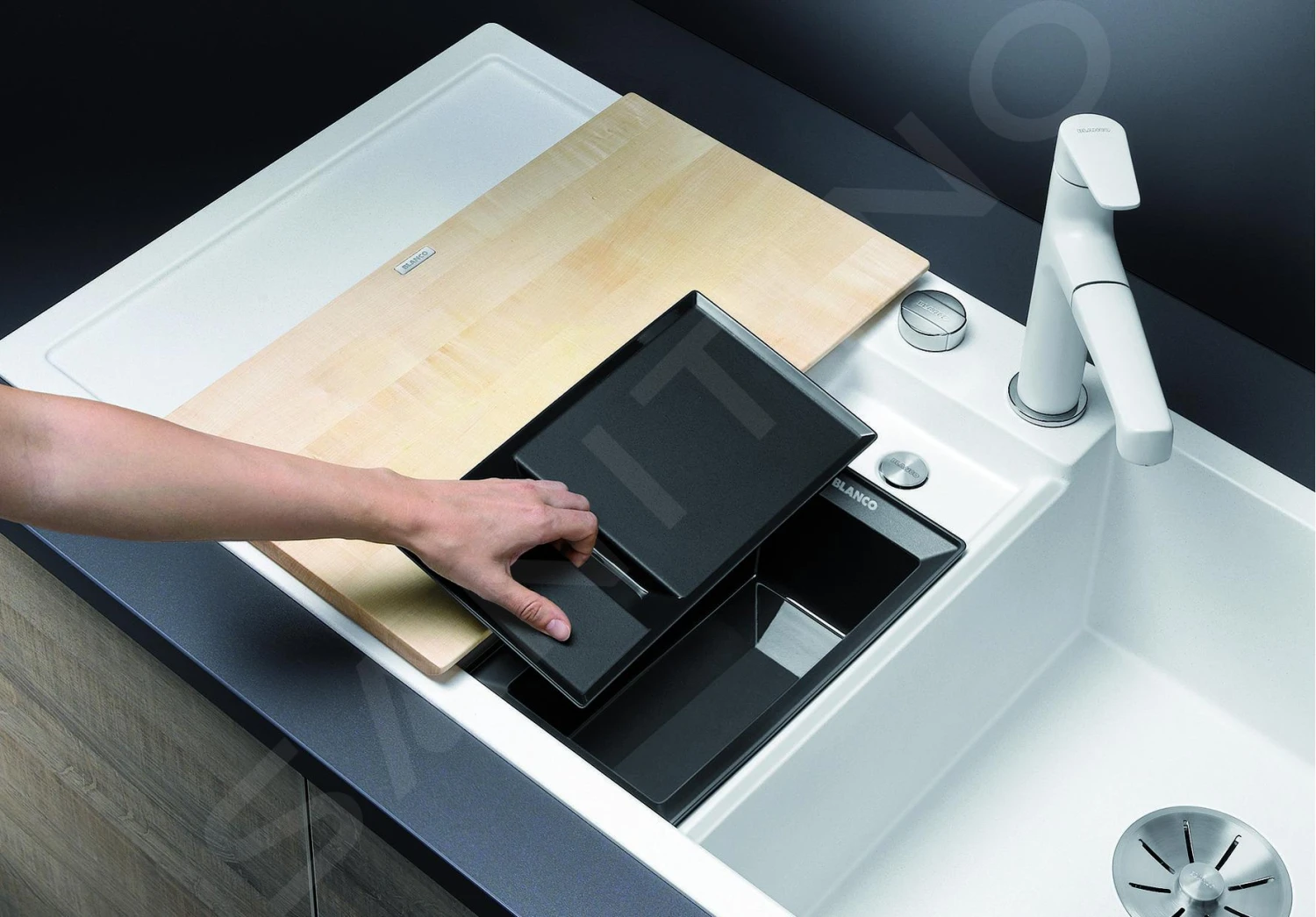 Blanco Collectis 6 - Fregadero De Silgranite, 1000x510 Mm, Con Control De Desagüe Y Con Accesorios, Blanco 523348 10 Blanco Collectis 6 - Fregadero De Silgranite, 1000x510 Mm, Con Control De Desagüe Y Con Accesorios, Blanco 523348 - Imagen 8