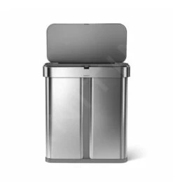 Simplehuman Cubos De Basura - Cubo De Basura Con Apertura Sin Contacto Para Residuos Clasificados, Con Sensor De Voz Y De Movimiento, 58 L, Acero Inoxidable Cepillado ST2036 -Franke Shop 1add9af730cd02f0b4ba7bba