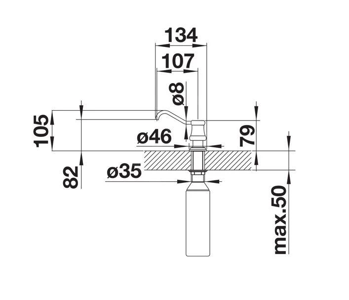 Blanco Accesorios - Dispensador De Detergente Vicus, Cromo 524290 4 Blanco Accesorios - Dispensador De Detergente Vicus, Cromo 524290 - Imagen 2