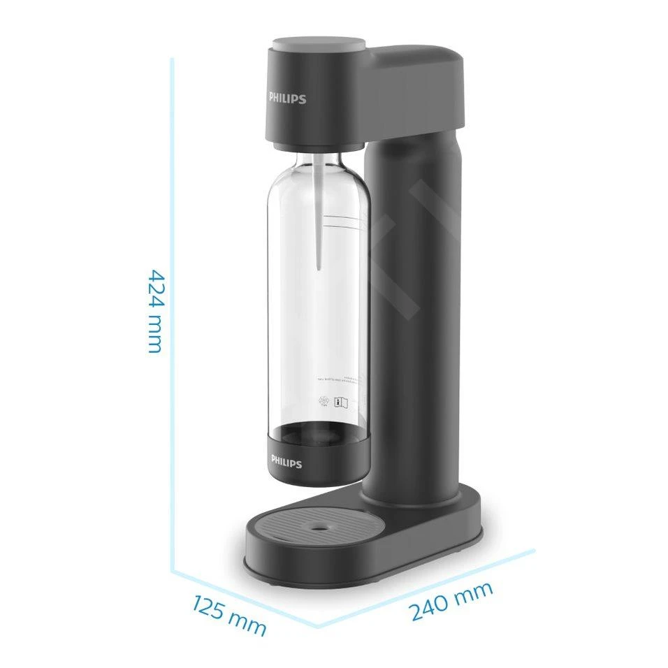 Philips GoZero - Máquina Para Hacer Agua Con Gas Lite Con Accesorios, Gris ADD4901GR/10 4 Philips GoZero - Máquina Para Hacer Agua Con Gas Lite Con Accesorios, Gris ADD4901GR/10 - Imagen 2
