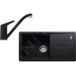 Franke Conjuntos De Cocina - Conjunto De Cocina G121, Fregadero De Fragranite BSG 611-78/39, ónix + Grifo FC 9541.071, Cromo/ónix 114.0441.170