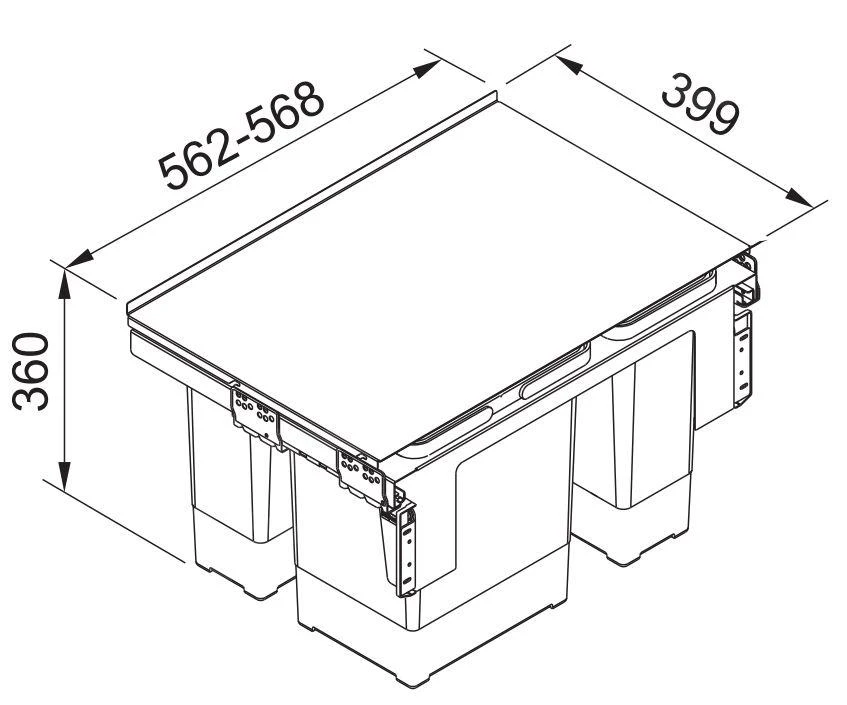 Franke Sortery - Cubo De Basura Integrado Garbo 60-3 121.0200.680 4 Franke Sortery - Cubo De Basura Integrado Garbo 60-3 121.0200.680 - Imagen 2