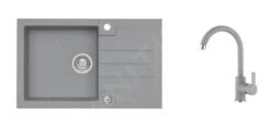 Alveus Conjuntos De Cocina - Conjunto De Fregadero Rock 130 Y Grifo Tonia, Concrete SETA067