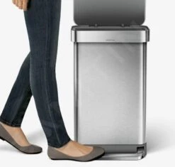 Simplehuman Cubos De Basura - Cubo De Basura Para Residuos Clasificados, Con Bolsillo Para Bolsas, 58 L, Acero Inoxidable Cepillado CW2025 -Franke Shop 33221e805f133339cb61622c
