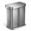 Simplehuman Cubos De Basura - Cubo De Basura Para Residuos Clasificados, Con Bolsillo Para Bolsas, 58 L, Acero Inoxidable Cepillado CW2025 -Franke Shop 3c458787a5e39194c89d8aa6
