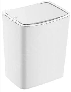 Aqualine Accesorios - Cubo De Basura Touch 8,5 L, Blanco TRN-183-06
