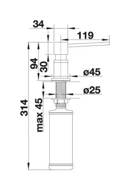 Blanco Accesorios - Dispensador De Detergente Lato, Negro Mate 525789 4 Blanco Accesorios - Dispensador De Detergente Lato, Negro Mate 525789 - Imagen 2