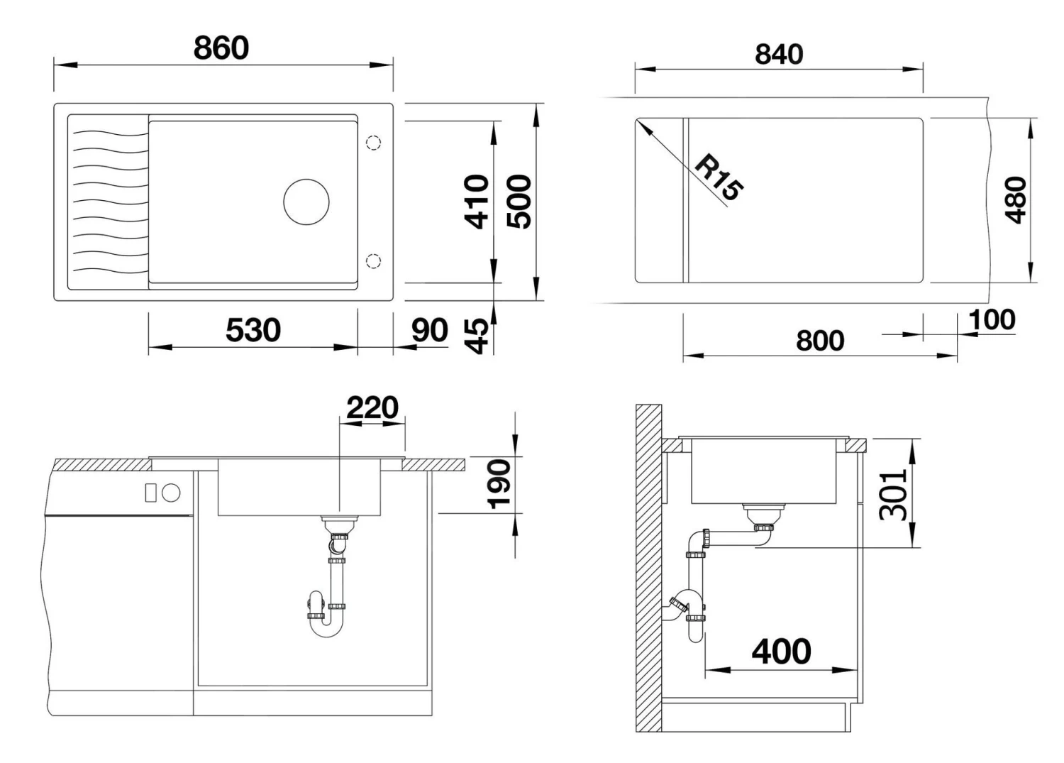 Blanco Elon XL 8 - Fregadero De Silgranite, 860x500 Mm, Con Accesorios, Café 524879 4 Blanco Elon XL 8 - Fregadero De Silgranite, 860x500 Mm, Con Accesorios, Café 524879 - Imagen 2