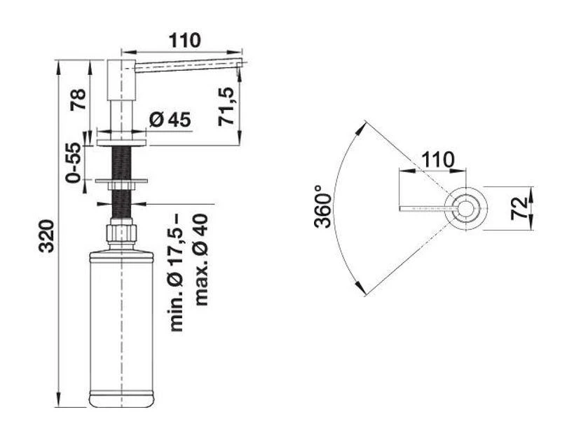 Blanco Accesorios - Dispensador De Detergente Piona, Acero Inoxidable 517537 4 Blanco Accesorios - Dispensador De Detergente Piona, Acero Inoxidable 517537 - Imagen 2