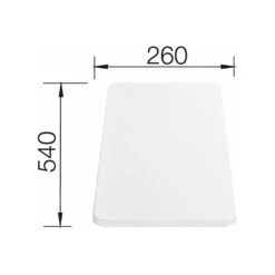 Blanco Accesorios - Tabla De Cortar Lago 540x260 Mm, Blanco 210521