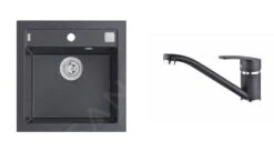 Alveus Conjuntos De Cocina - Conjunto De Fregadero Formic 20 Y Grifo Nina, Carbon SETA071