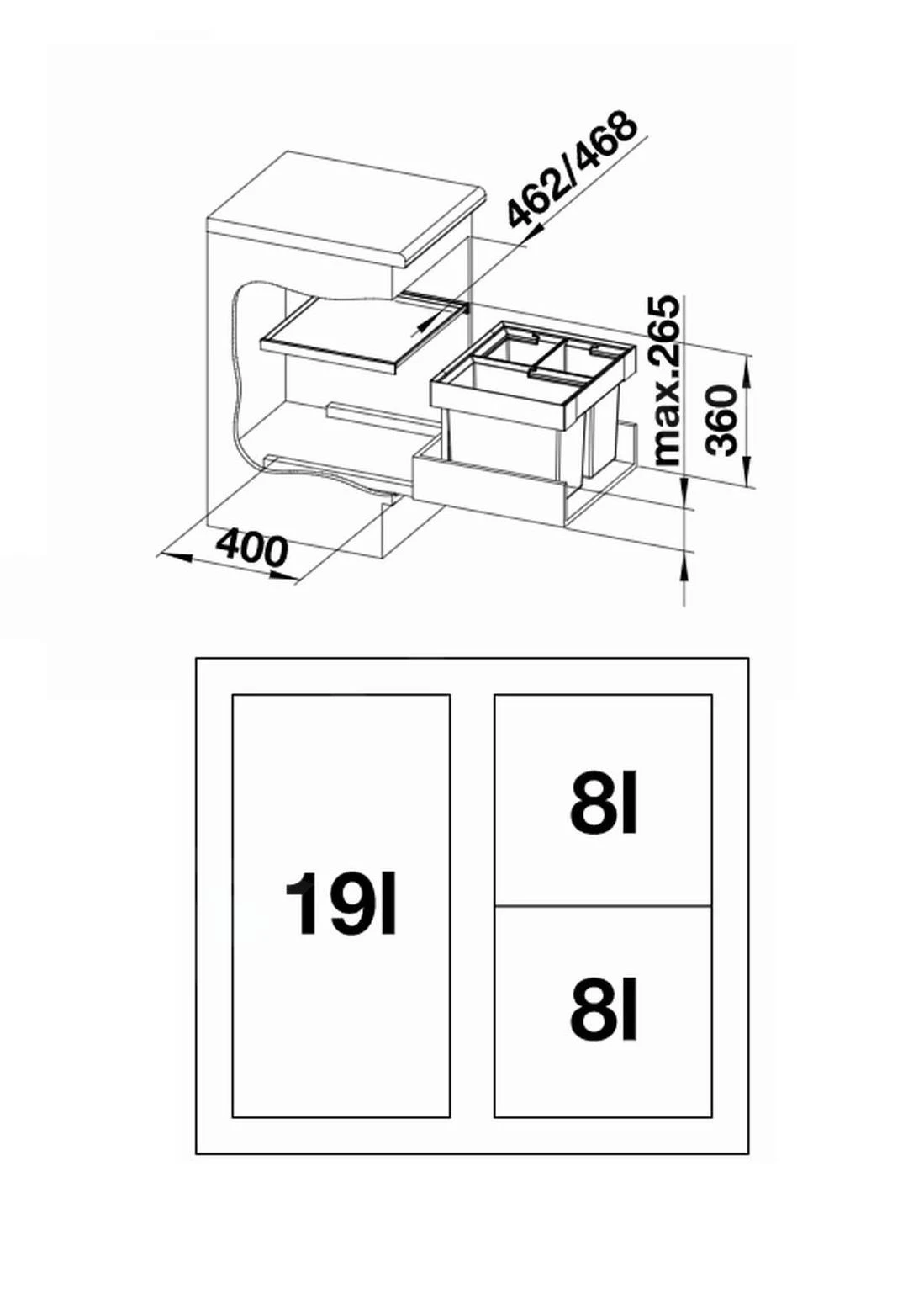 Blanco Flexon II - Cubo De Basura Extraíble, Capacidad 35 L 521470 4 Blanco Flexon II - Cubo De Basura Extraíble, Capacidad 35 L 521470 - Imagen 2
