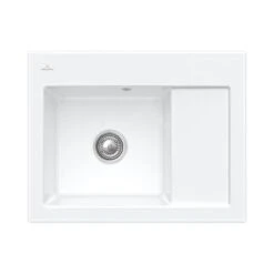 Villeroy & Boch Subway 45 - Fregadero De Cerámica 65x51cm, CeramicPlus, Stone White 331201RW