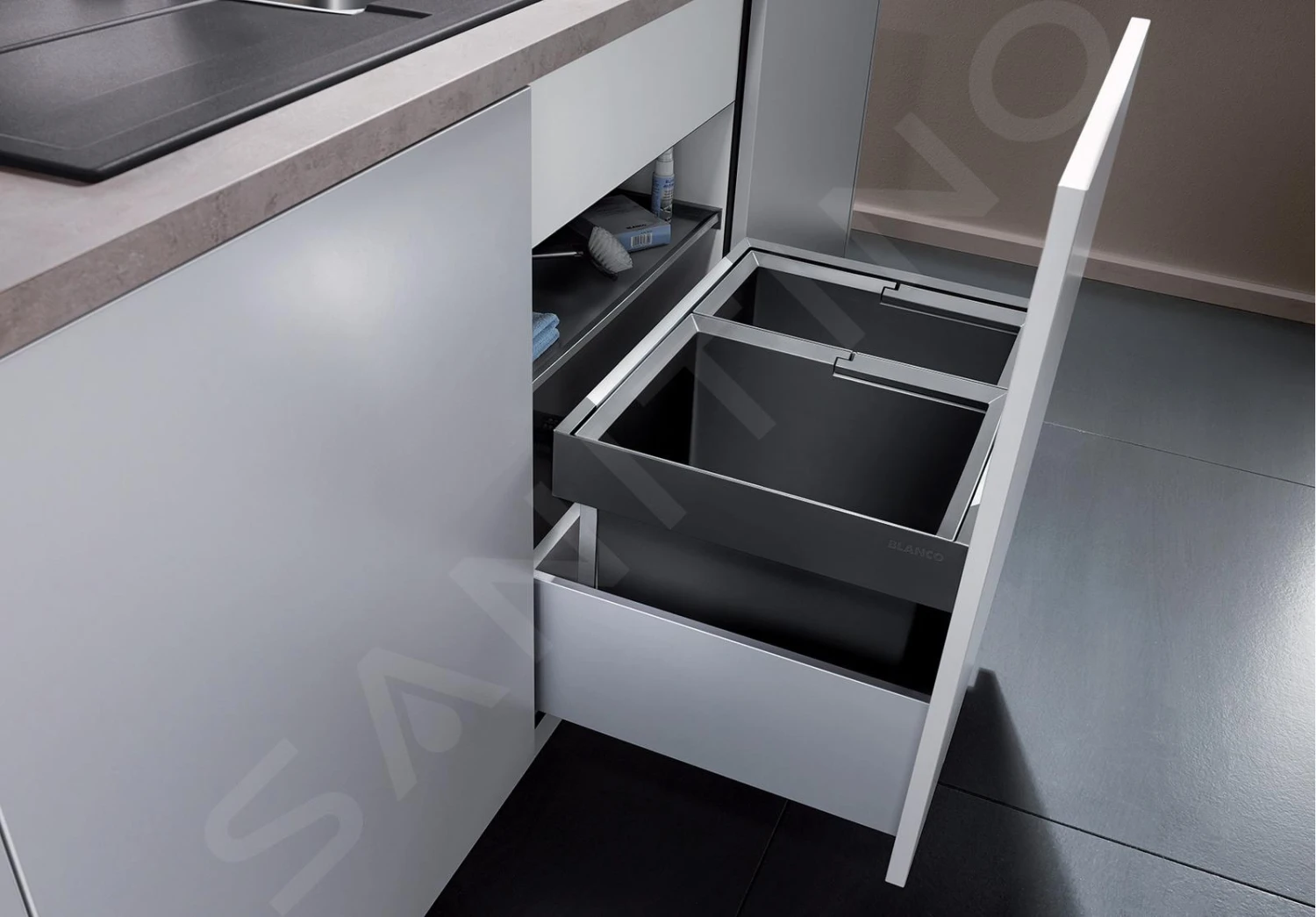 Blanco Flexon II - Cubo De Basura Extraíble, Con Separación, Capacidad 49 L 521471 6 Blanco Flexon II - Cubo De Basura Extraíble, Con Separación, Capacidad 49 L 521471 - Imagen 4