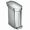 Simplehuman Cubos De Basura - Cubo De Basura Slim 45 L, Acero Inoxidable Cepillado CW2044
