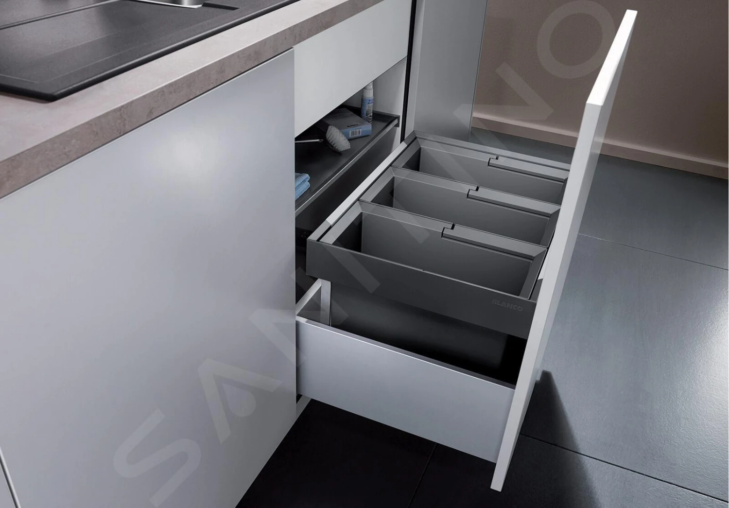 Blanco Flexon II - Cubo De Basura Extraíble, Con Separación, Capacidad 45 L 521472 5 Blanco Flexon II - Cubo De Basura Extraíble, Con Separación, Capacidad 45 L 521472 - Imagen 3