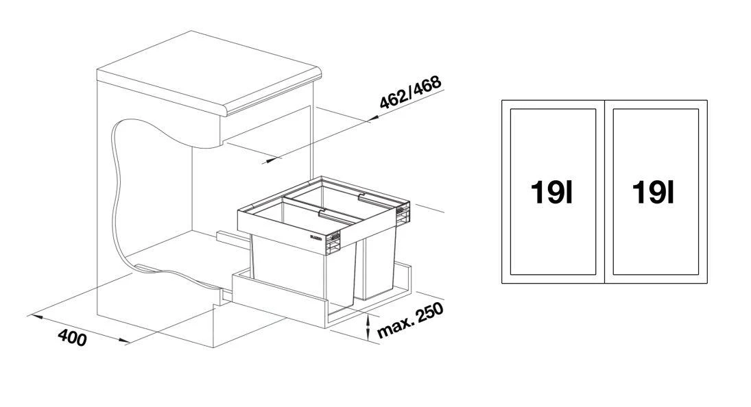 Blanco Flexon II - Papelera Incorporada, Dividida, Volumen 38 L 526639 4 Blanco Flexon II - Papelera Incorporada, Dividida, Volumen 38 L 526639 - Imagen 2