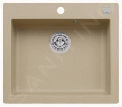 Alveus Cortina - Fregadero De Granito 570x500 Mm, Con Control De Desagüe, Beige 1133446