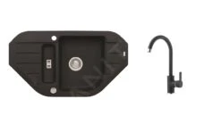 Alveus Conjuntos De Cocina - Conjunto De Fregadero Niagara 60 Y Grifo Tonia, Carbon SETA166