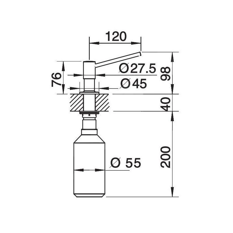 Blanco Accesorios - Dispensador De Detergente Torre, Acero Inoxidable Cepillado 521541 4 Blanco Accesorios - Dispensador De Detergente Torre, Acero Inoxidable Cepillado 521541 - Imagen 2