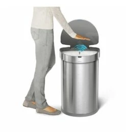 Simplehuman Cubos De Basura - Cubo De Basura Con Apertura Sin Contacto Con Sensor De Movimiento, 45 L, Acero Inoxidable Cepillado ST2009 -Franke Shop a13d94236f12cac3f848286c