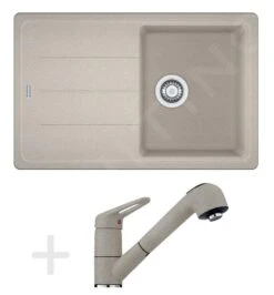 Franke Conjuntos De Cocina - Conjunto De Cocina G57, Fregadero De Granito BFG 611-78, Sahara + Grifo FG 9547, Sahara 114.0323.916