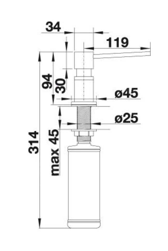 Blanco Accesorios - Dispensador De Detergente Lato, Cromo 525808 4 Blanco Accesorios - Dispensador De Detergente Lato, Cromo 525808 - Imagen 2