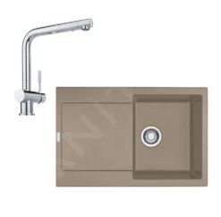 Franke Conjuntos De Cocina - Conjunto De Cocina G39, Fregadero De Fragranite MRG 611 Y Grifo Samoa, Cachemira/cromo 114.0510.267