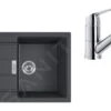 Franke Conjuntos De Cocina - Conjunto T83, Fregadero De Tectonite S2D 611-78 Y Grifo FN 0642.031 ECO, Negro/cromo 143.0618.721