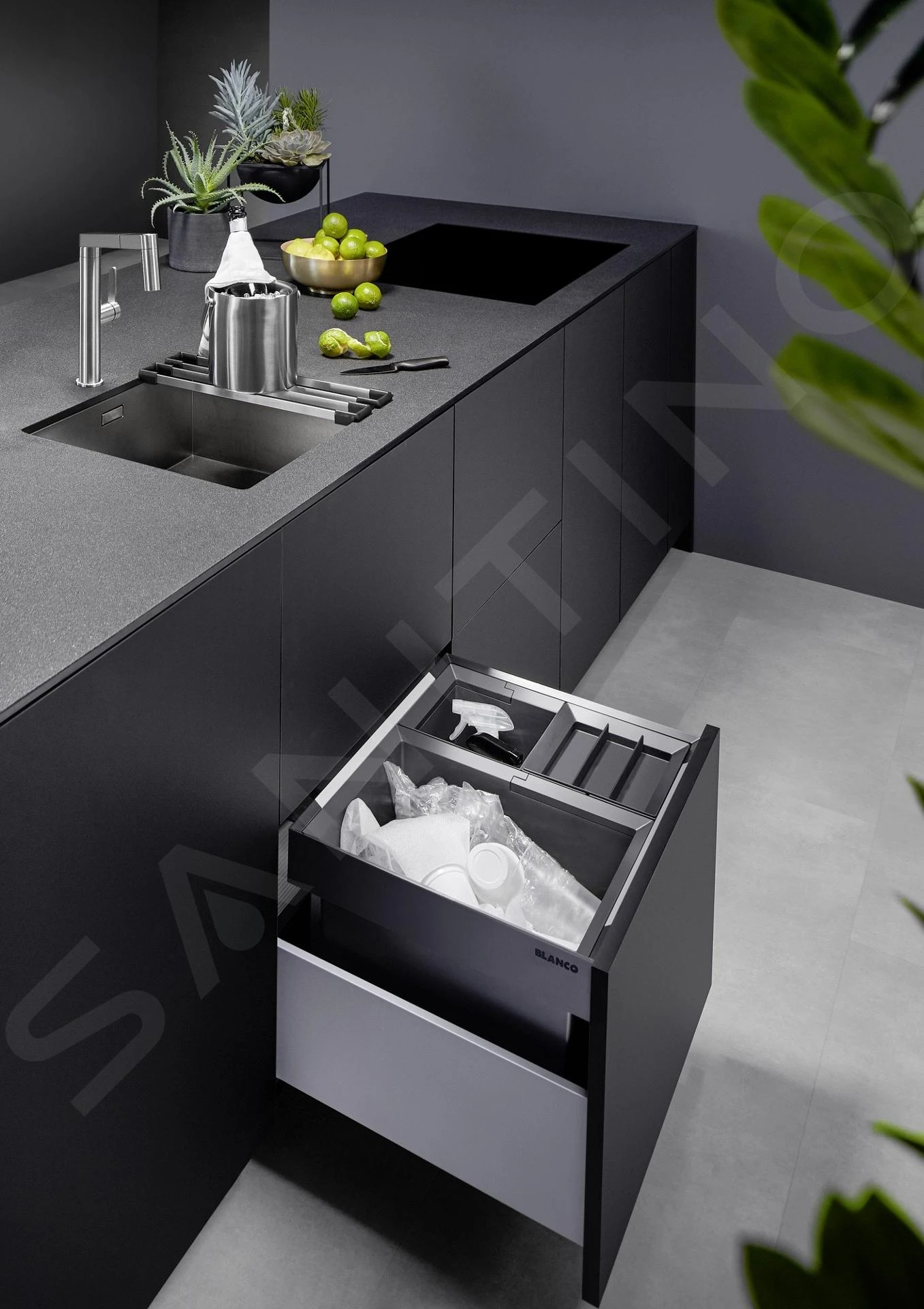 Blanco Flexon II - Cubo De Basura Extraíble Empotrado, Con Compartimientos Separados, Capacidad 46 L 526643 8 Blanco Flexon II - Cubo De Basura Extraíble Empotrado, Con Compartimientos Separados, Capacidad 46 L 526643 - Imagen 6