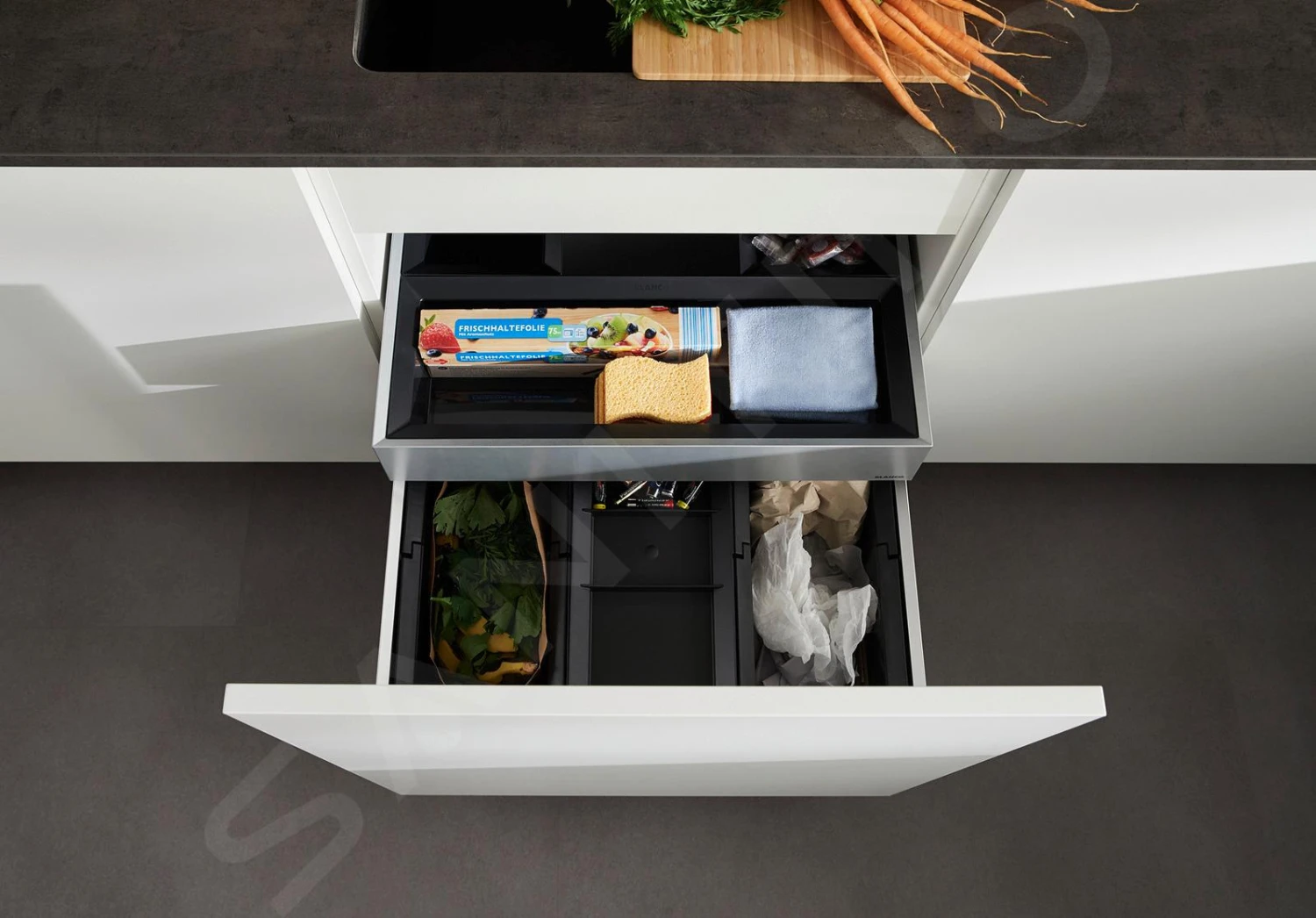 Blanco Select - Cubo De Basura Empotrado, Con Compartimento, 45 L 526209 5 Blanco Select - Cubo De Basura Empotrado, Con Compartimento, 45 L 526209 - Imagen 3