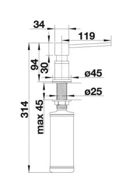 Blanco Accesorios - Dispensador De Detergente Lato, Roca Gris/cromo 525817 4 Blanco Accesorios - Dispensador De Detergente Lato, Roca Gris/cromo 525817 - Imagen 2