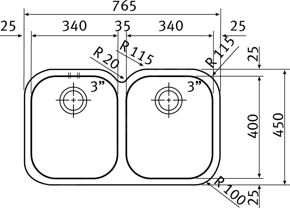 Franke Armonia - Fregadero Acero Inoxidable AMX 120, 765x450 Mm 122.0120.019 4 Franke Armonia - Fregadero Acero Inoxidable AMX 120, 765x450 Mm 122.0120.019 - Imagen 2