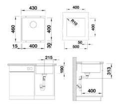 Blanco Subline 400 - Fregadero De Silgranite, 430x460 Mm, InFino, Blanco Suave 527166 -Franke Shop deddeb2962d9f9abf120ff82