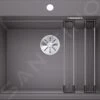 Blanco Etagon 6 - Fregadero De Silgranite, 600x510 Mm, Con Correderas, Roca Gris 524540