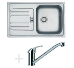 Franke Conjuntos De Cocina - Conjunto De Cocina N35, Fregadero De Acero Inoxidable ETN 614-78 + Grifo FB 250.031, Cromo 101.0684.390